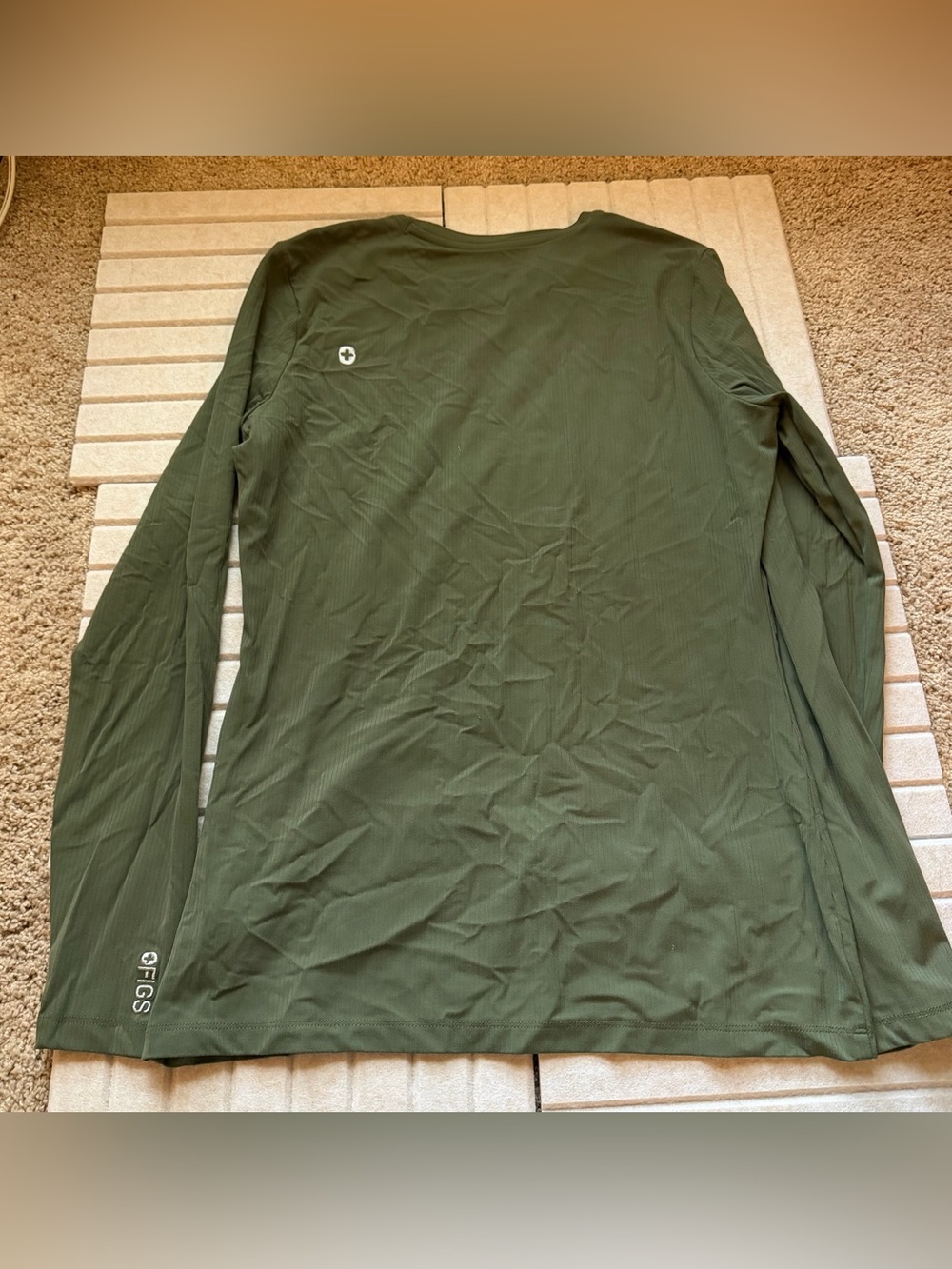 Figs Moss Ribbed Longsleeve Underscrub Size M - Picture 3 of 3